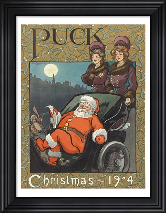 Framed Santa 1904 Puck Cover Print
