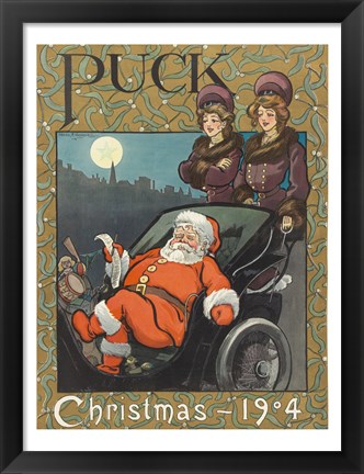 Framed Santa 1904 Puck Cover Print