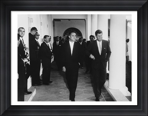Framed Sargent Shriver with JFK Print