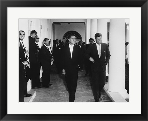 Framed Sargent Shriver with JFK Print