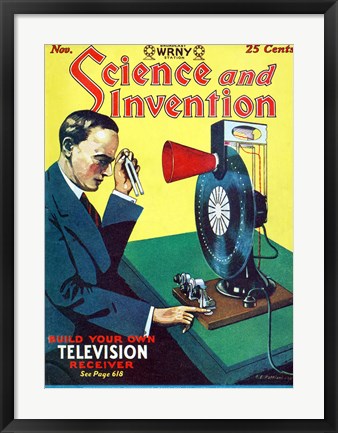 Framed Science and Invention Nov 1928 Cover Print