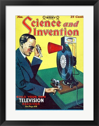 Framed Science and Invention Nov 1928 Cover Print