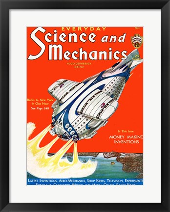 Framed Science and Mechanics Nov 1931 Cover Print