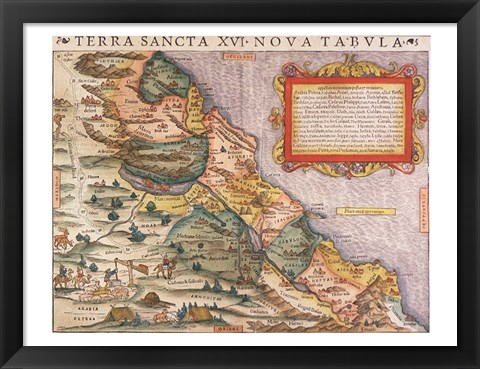 Framed Sebastian Munster, Ptolemy. Terra Sancta XVI Print