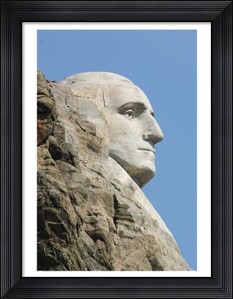 Framed Sideview of George Washington Statue at Mt Rushmore Print