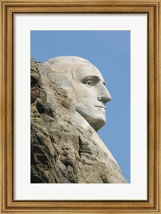 Framed Sideview of George Washington Statue at Mt Rushmore Print