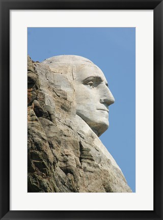 Framed Sideview of George Washington Statue at Mt Rushmore Print