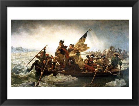 Framed Washington Crossing the Delaware by Emanuel Leutze Print