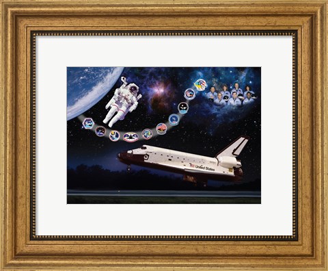 Framed Space Shuttle Challenger tribute poster Print
