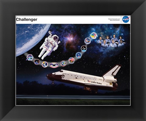 Framed Space Shuttle Challenger tribute poster Print