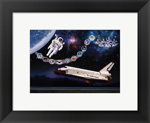 Framed Space Shuttle Challenger tribute poster Print