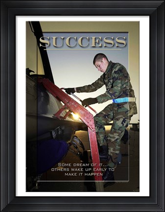 Framed Success Affirmation Poster, USAF Print