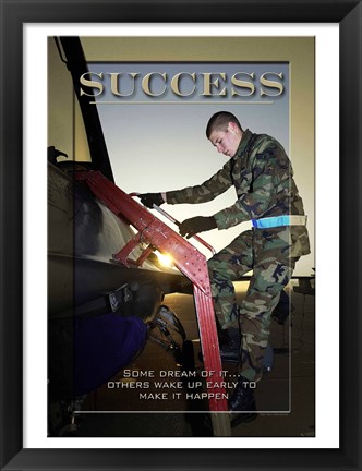 Framed Success Affirmation Poster, USAF Print