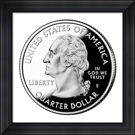 Framed United States Quarter, obverse, 2004 Print