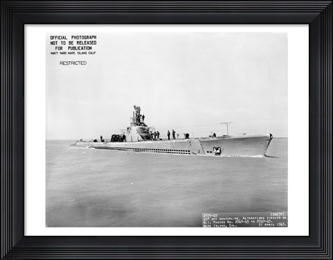 Framed USS Whale Early US  Submarine Print