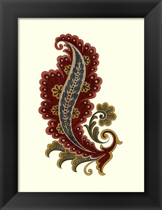 Framed Jacobean Leaf I Print