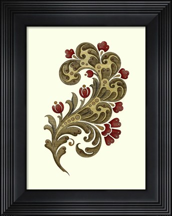 Framed Jacobean Leaf II Print