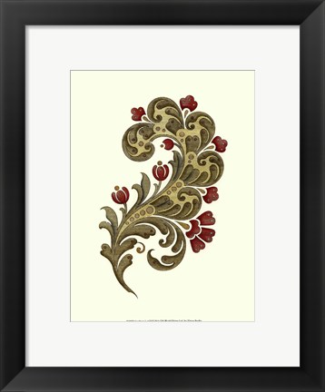 Framed Jacobean Leaf II Print
