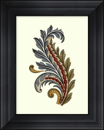 Framed Jacobean Leaf III Print