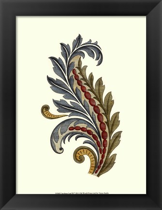 Framed Jacobean Leaf III Print