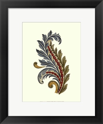 Framed Jacobean Leaf III Print