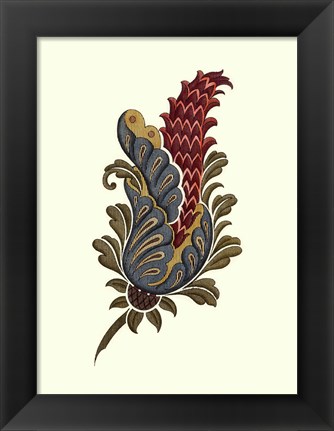 Framed Jacobean Leaf IV Print