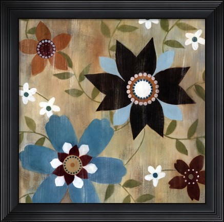 Framed Robin&#39;s Garden I Print