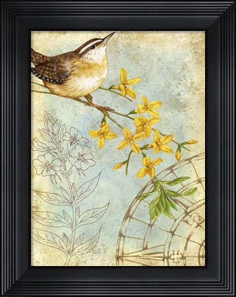 Framed Songbird Sketchbook I Print