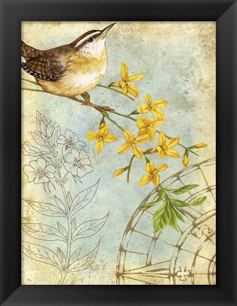 Framed Songbird Sketchbook I Print