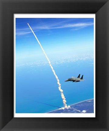 Framed 4th FW Strike Eagles Assist Shuttle Launch Print