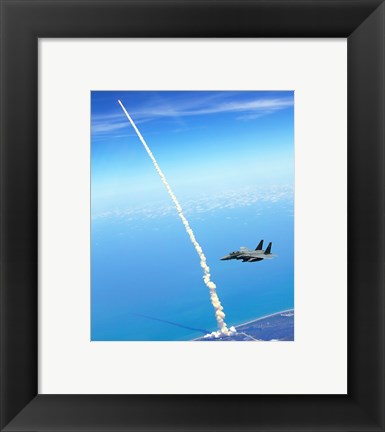 Framed 4th FW Strike Eagles Assist Shuttle Launch Print