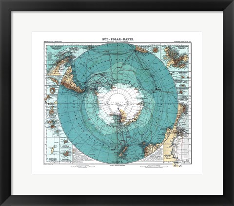 Framed Antarctica 1912 Print