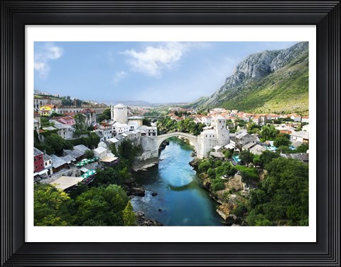 Framed Mostar Old Town Panorama 2007 Print