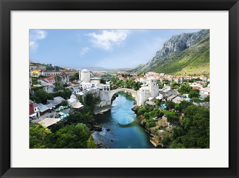 Framed Mostar Old Town Panorama 2007 Print