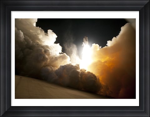 Framed STS-130 Exhaust Cloud Engulfs Launch Pad 39A Print