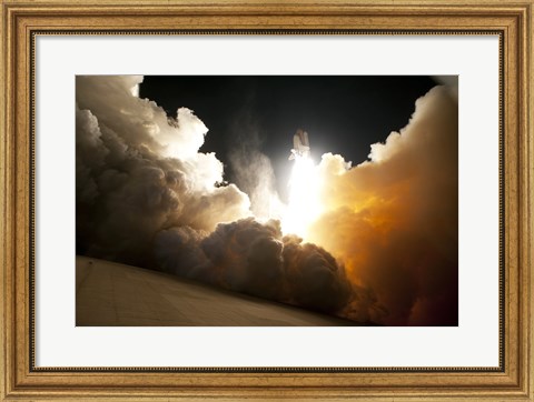 Framed STS-130 Exhaust Cloud Engulfs Launch Pad 39A Print