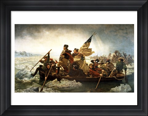 Framed Washington Crossing the Delaware by Emanuel Leutze, MMA-NYC, 1851 Print