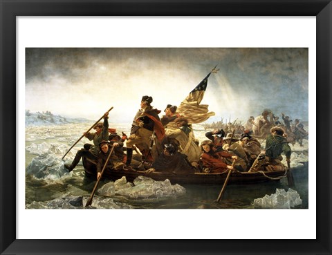 Framed Washington Crossing the Delaware by Emanuel Leutze, MMA-NYC, 1851 Print