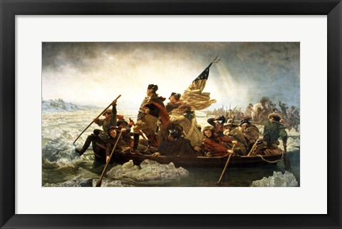 Framed Washington Crossing the Delaware by Emanuel Leutze, MMA-NYC, 1851 Print