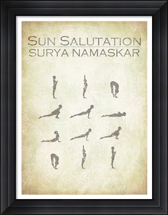 Framed Sun Salutation Chart Print