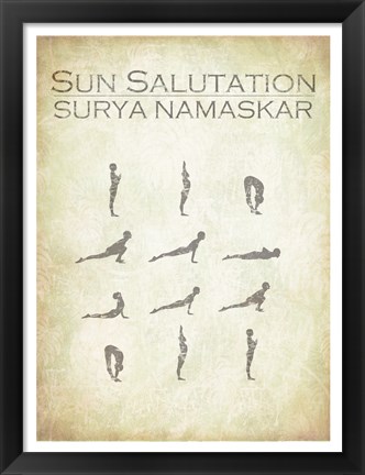 Framed Sun Salutation Chart Print