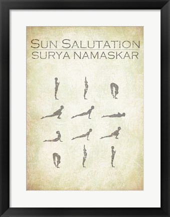 Framed Sun Salutation Chart Print