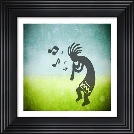 Framed Kokopelli Music I Print