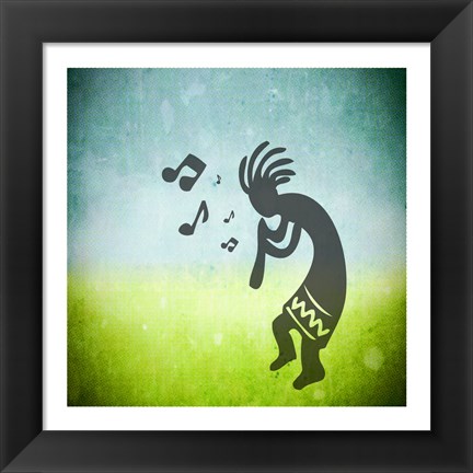 Framed Kokopelli Music I Print