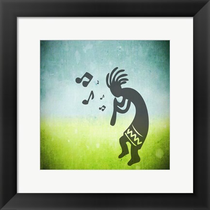 Framed Kokopelli Music I Print