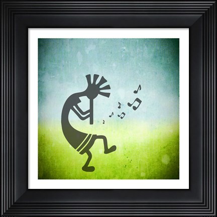Framed Kokopelli Music II Print