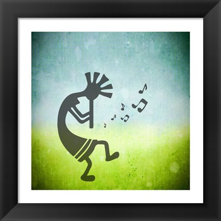 Framed Kokopelli Music II Print