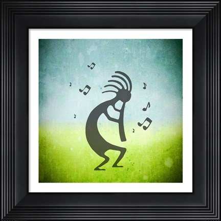 Framed Kokopelli Music III Print