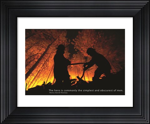 Framed Firefighter Hero Quote Print