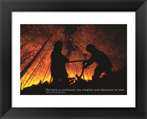 Framed Firefighter Hero Quote Print